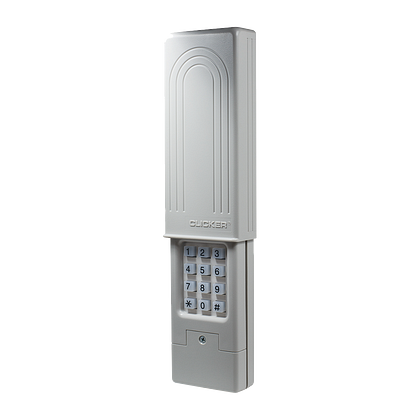 Left View Original Clicker® Universal Wireless Keypad KLIK2U-P2 | Family Garage Door Repair of Charlotte NC