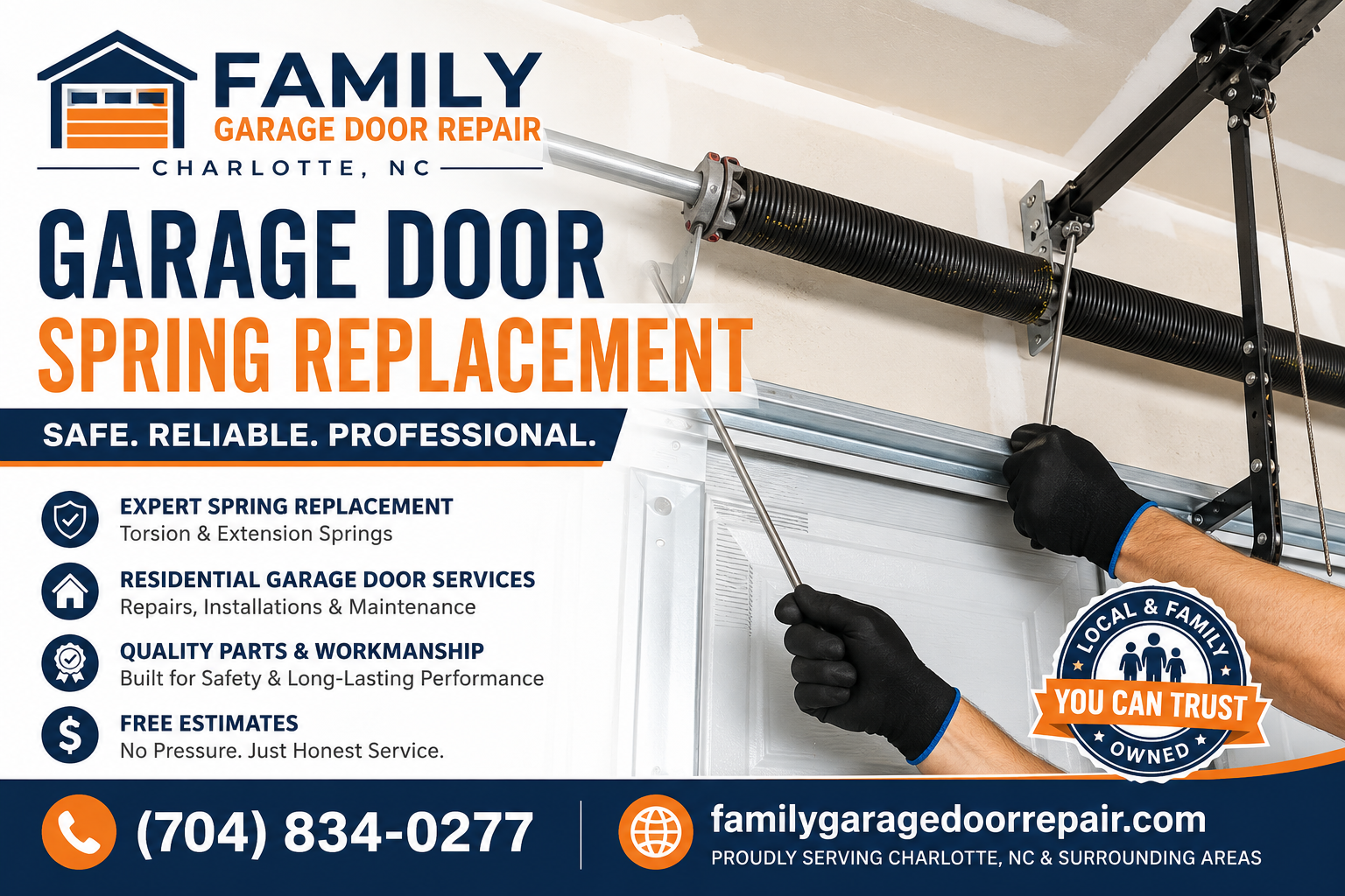 Garage Door Spring Replacement in Charlotte NC