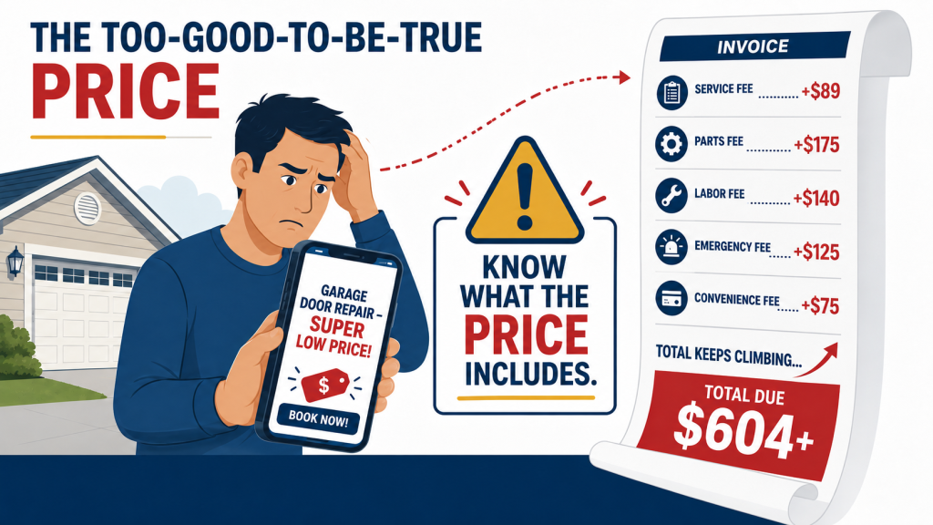 too good to be true garage door repair price hidden fees